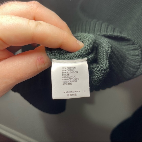 Brandy Melville Brianna Dark Green Knit Crewneck fairy Sweater Cotton Blend OS - Picture 6 of 11